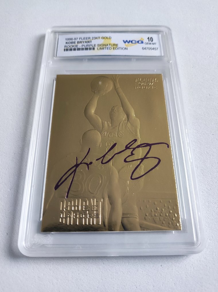 1996/97 Fleer 23KT Gold Kobe Bryant Rookie - Purple Signature - Limited Edition - WCG 10 Graded card #1.0