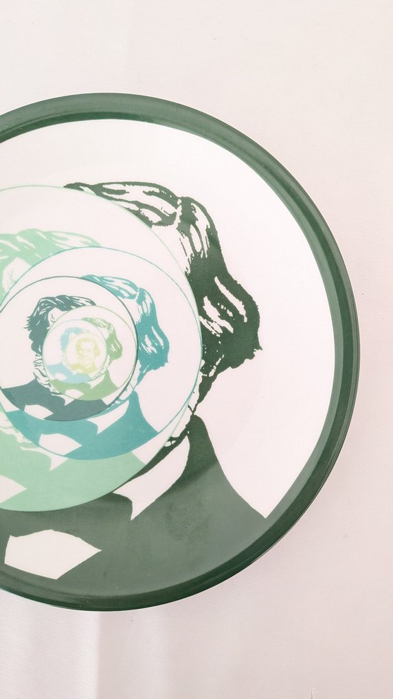 Giulio Paolini (1940) - Πιάτο - Media Italia - Πορσελάνη - Verdi #4.3