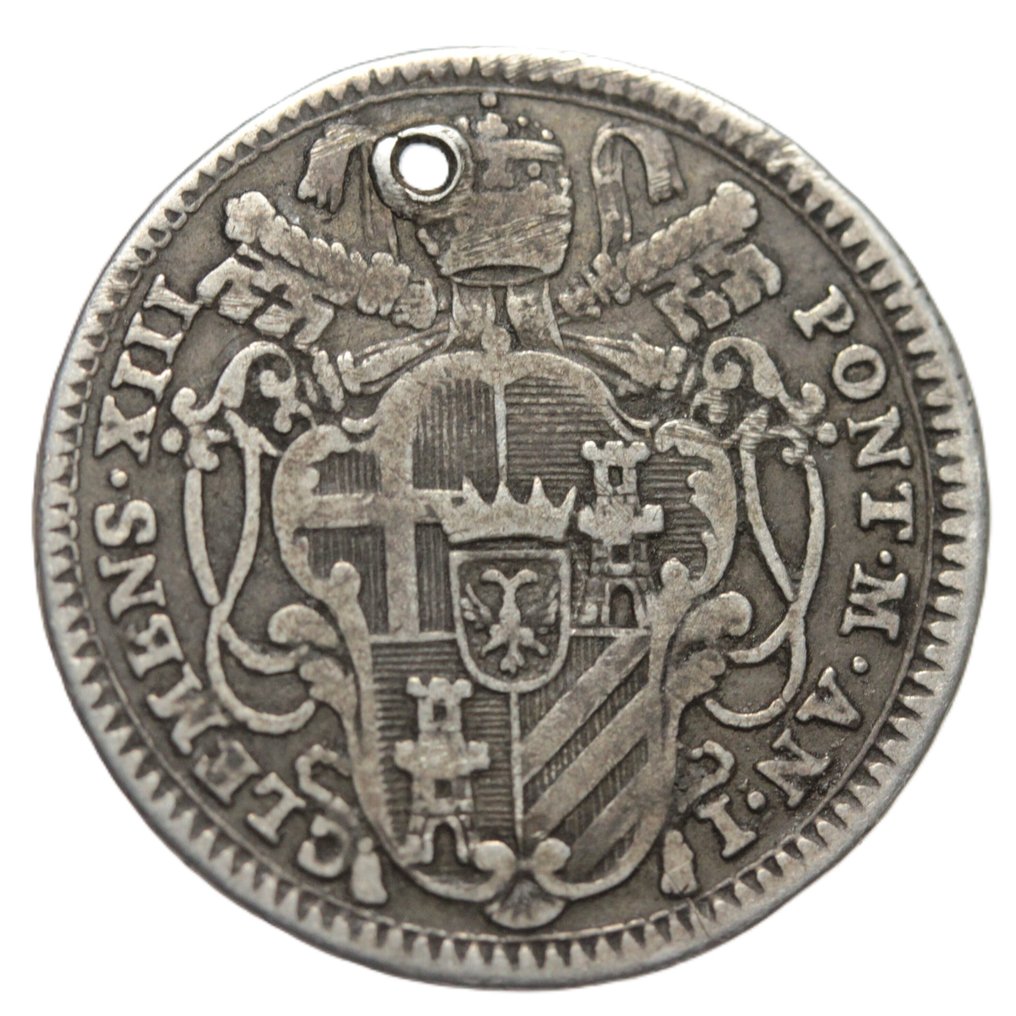 意大利 - 教皇国 Clemente XIII (1758-1769). Doppio Giulio 1758  (没有保留价) #1.0