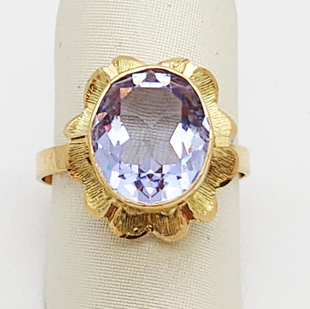 戒指 - 18 克拉 黃金 -  3.00ct. tw. 紫水晶 #1.0