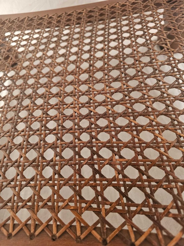 Mesa de apoio - Mesa de canto com Barley Twist, pote e prateleira de rotan - Madeira #4.3