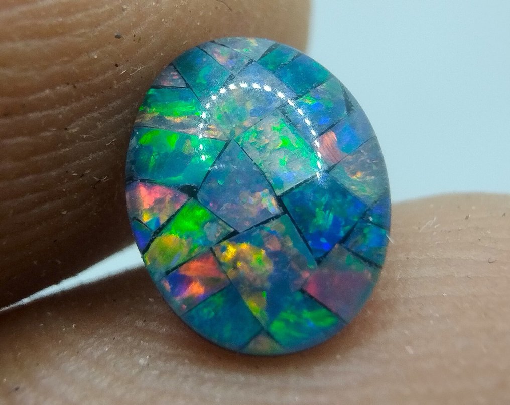 3颗精彩的澳大利亚三重包裹欧泊 - 3.75克拉 凸圓形- 0.75 g #2.1