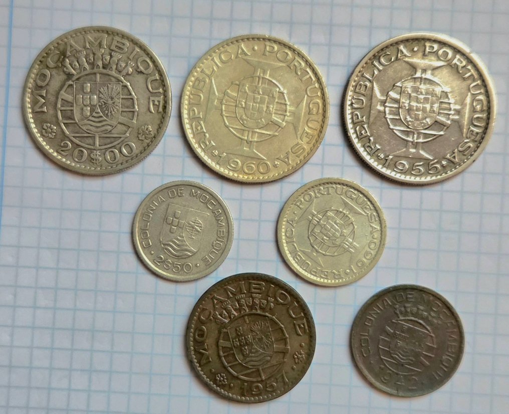 Portugiesisch Mosambik. Republic. 20 , 5 , 2,5 , 1 escudo (7 monedas) (Ohne mindestpreis) #1.0