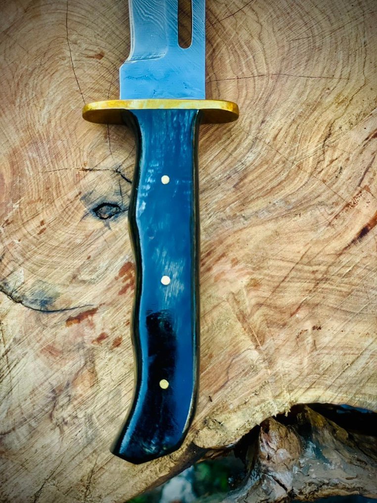 廚刀 - 鲍伊刀 - 鋼, 皮革, 黃銅, 木 - 德國 #4.3