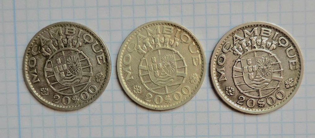 Portugiesisch Mosambik. Republic. 20 , 5 , 2,5 , 1 escudo (7 monedas) (Ohne mindestpreis) #4.3