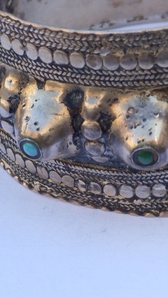 Plata - Pulsera - Beduino Oman aguamarina #4.3