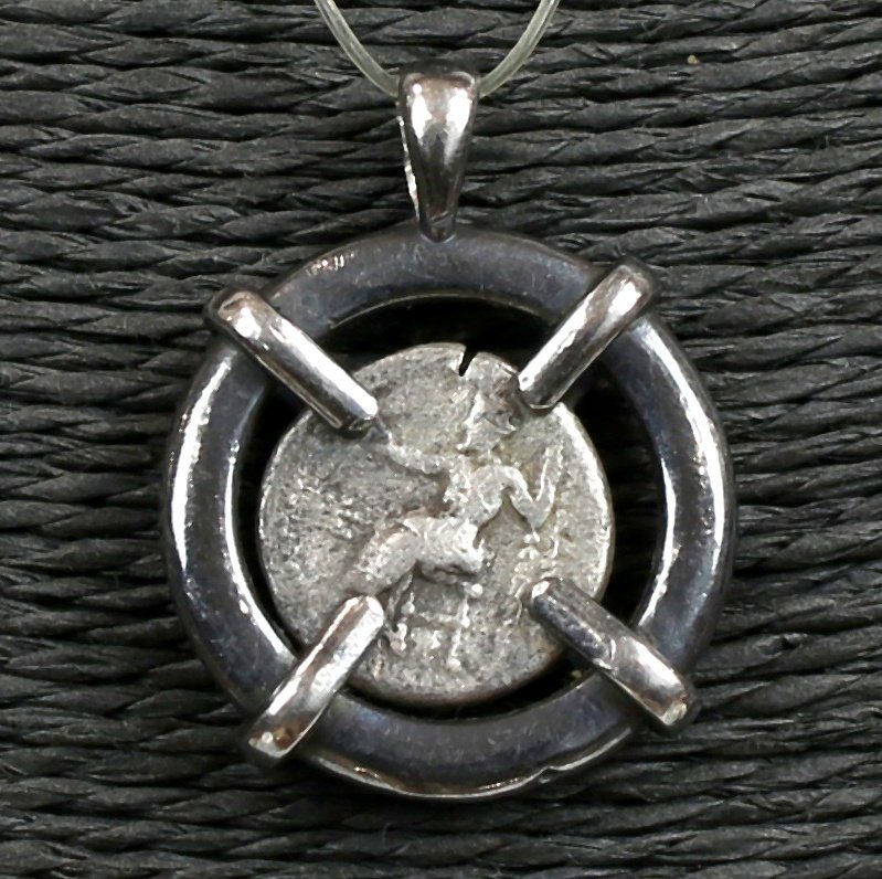 Μοντέρνο ασήμι Μενταγιόν με Δραχμή του Αρχαίου Ελληνικού Αλεξάνδρου του Μεγάλου. (χωρίς τιμή ασφαλείας) #3.2