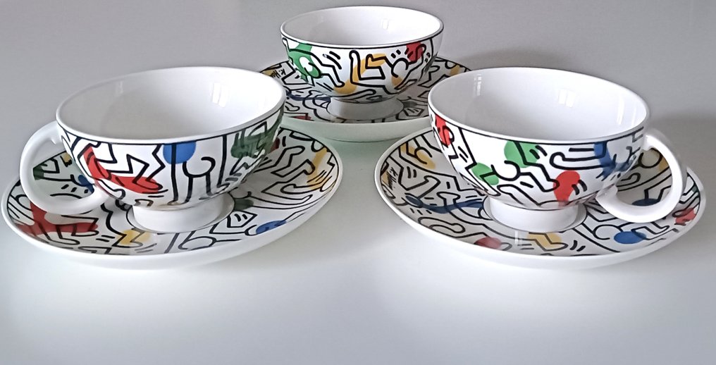 Keith Haring (1958 - 1990) - Φλιτζάνι και πιατάκι (3) - Πορσελάνη - Πνεύμα της Τέχνης #1.0