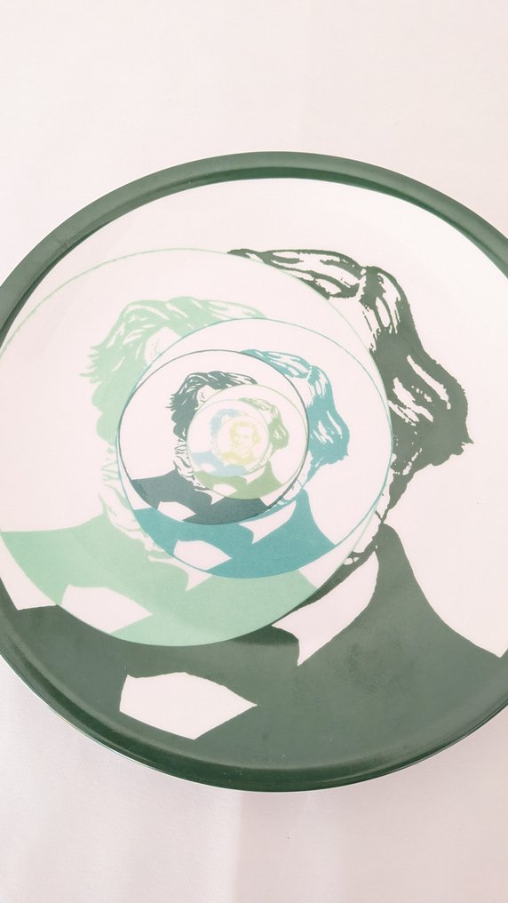 Giulio Paolini (1940) - Πιάτο - Media Italia - Πορσελάνη - Verdi #3.2