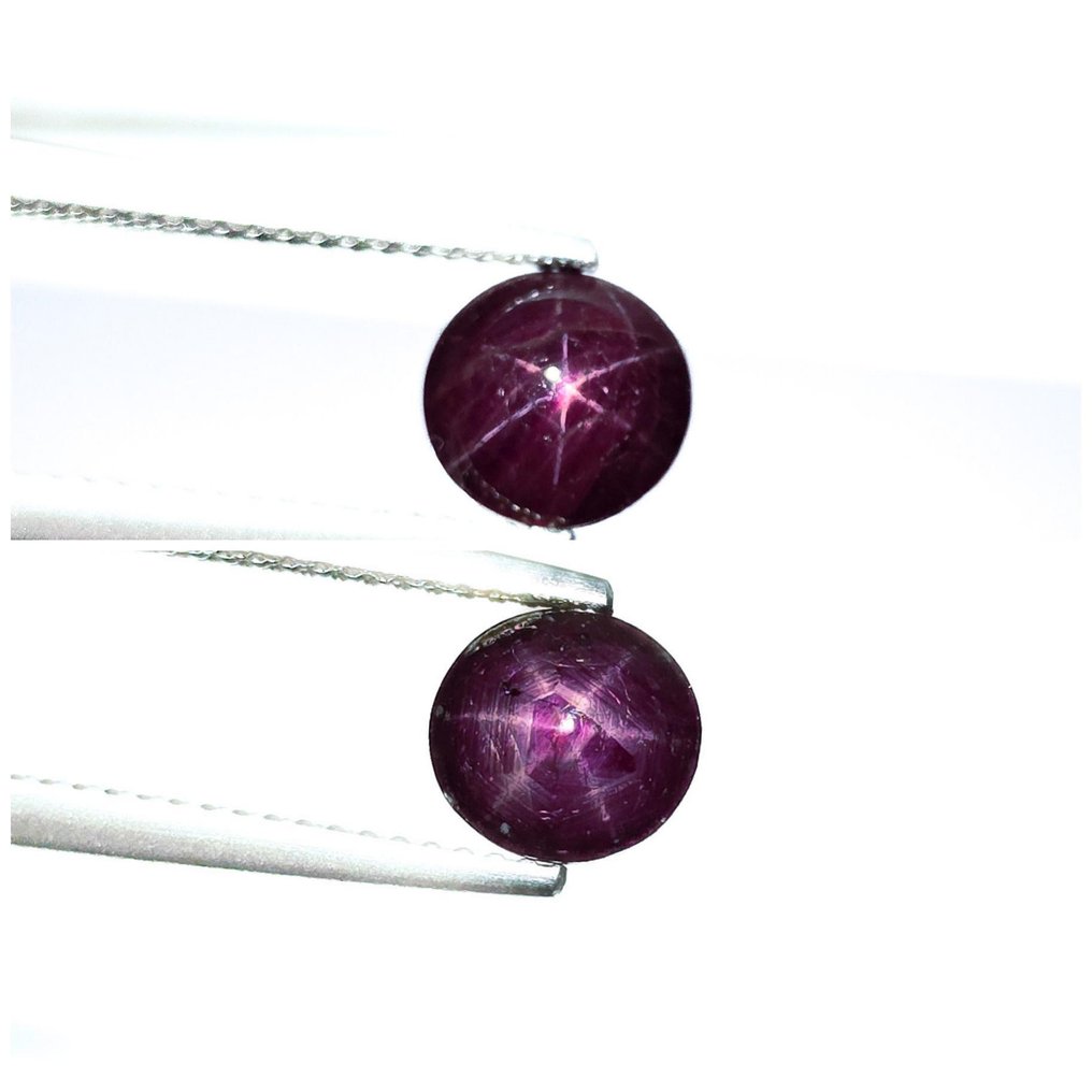 χωρίς τιμή ασφαλείας - 2 pcs  Ρουμπίνι αστέρι  - 6.15 ct - International Gemological Institute (IGI) #1.0