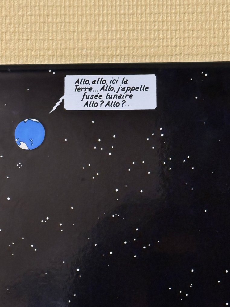 Tintin - Lune - 1 emailleret plade #2.1