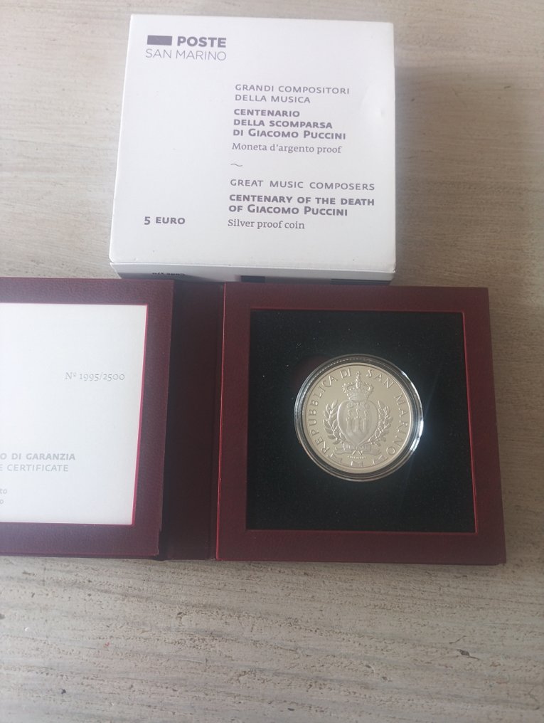 Σαν Μαρίνο. 5 Euro 2024 "Giacomo Puccini" Proof (χωρίς τιμή ασφαλείας) #4.3