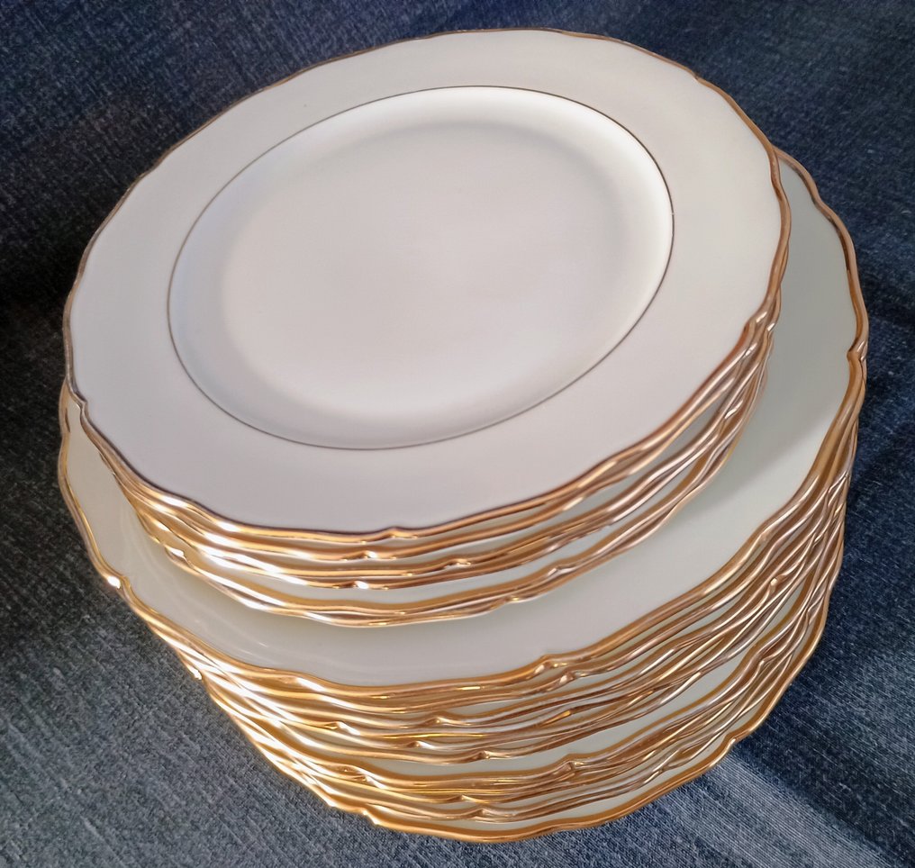 Seltmann Weiden - Σετ δείπνου για 12 άτομα (18) - Bordo Dorato - Χρυσός 24 καρατίων - Χρυσή άκρη #1.0