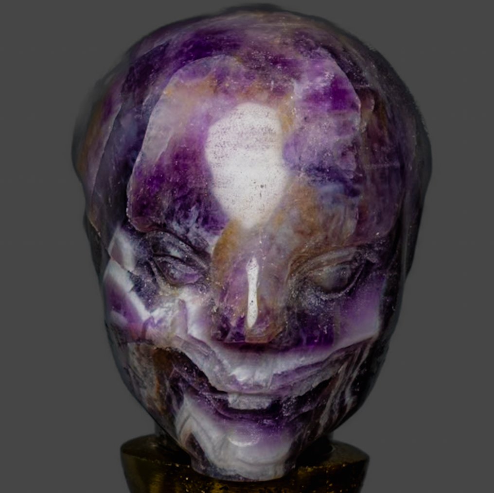 Αμέθυστος Λεπτό, γυαλισμένο άλυσσος αμέθοδος, προφίλ avatar ξωτικό. - Ύψος: 6.5 cm - Πλάτος: 5.5 cm- 243 g #3.2