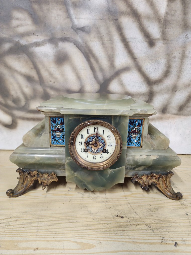 Klocka - Marmor, Mässing, Emalj - 1850-1900 #2.1