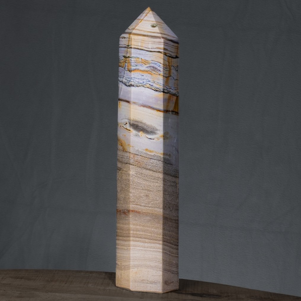Oceaan Jaspis Fine Polished Ocean jasper tower - Hoogte: 27.3 cm - Breedte: 6 cm- 1480 g #3.2