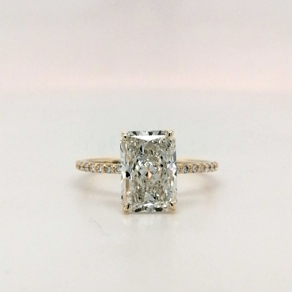 戒指 - 14 克拉 黃金 - 3.10ct. tw. 鉆石 (實驗室培育) - 鉆石 #1.0