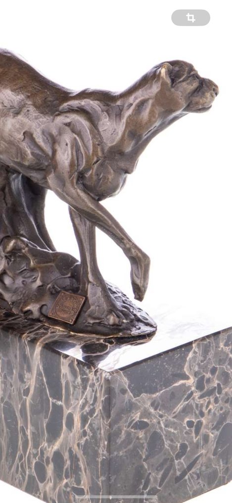 Figur - Bronzefigur Panther  No Reserve Price - Bronze, Marmor #4.3