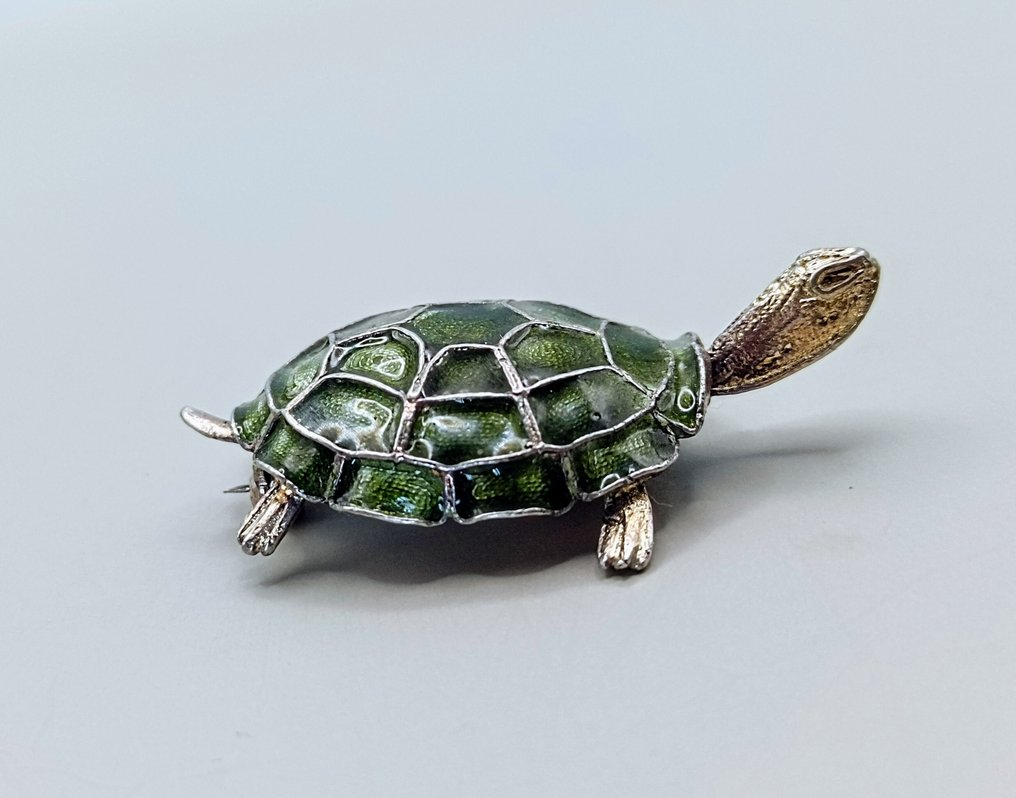 800 ασημένια φλογέρα σμάλτο χελώνας - Καρφίτσα - Χωρίς αποζημίωση #3.2