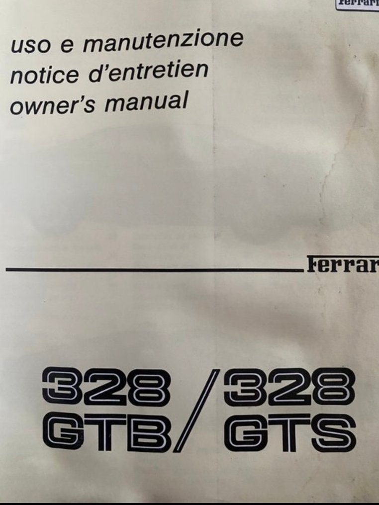 Manual - Ferrari - 328 GTB / 328 GTS - 1988 #1.0