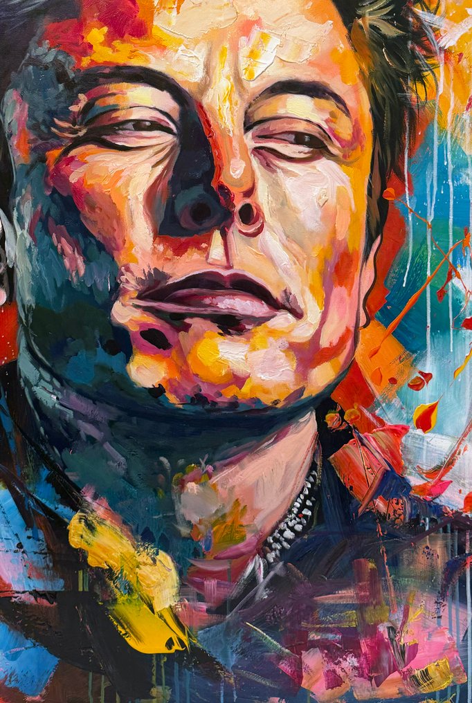 Loïc Tuhal (1962) - Elon Forever _ grand format 120x90cm #4.3