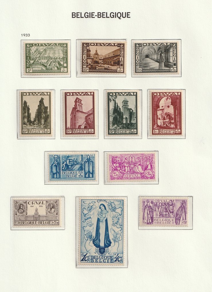 Bélgica 1933 - A série chamada 'Grande Orval' em excelente estado! #1.0