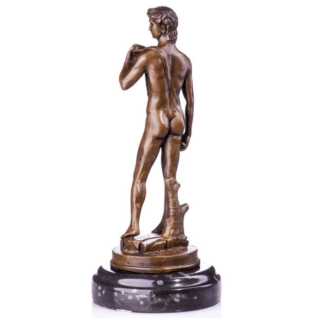 Figure - Bronzefigur "David" nach Michelangelo 28 CM - Bronze, Marbre #1.0