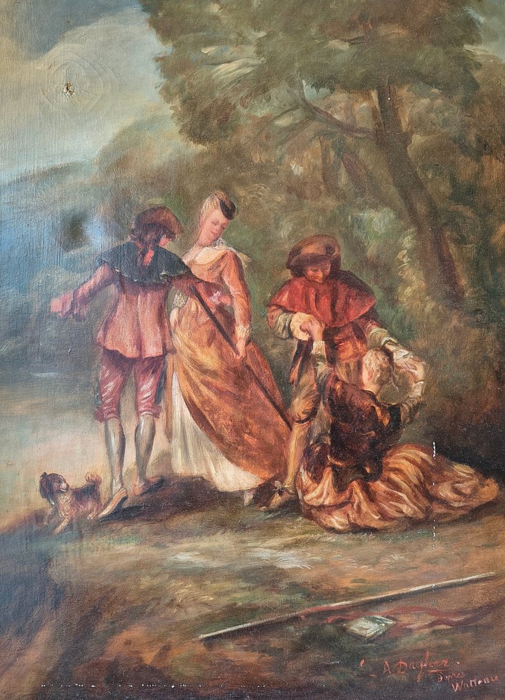 Ευρωπαϊκή σχολή (XIX), Ακόλουθος του/της - Escena Galante després de Watteau #1.0