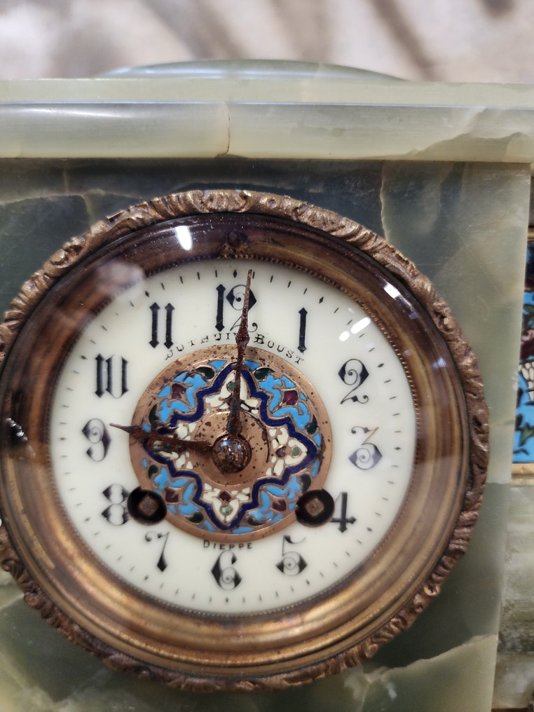 Klocka - Marmor, Mässing, Emalj - 1850-1900 #3.2