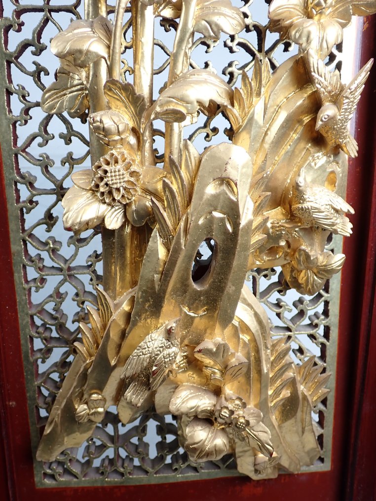 Panel - Madera dorada - China - Guangxu (1875-1908)  (Sin precio de reserva) #4.3