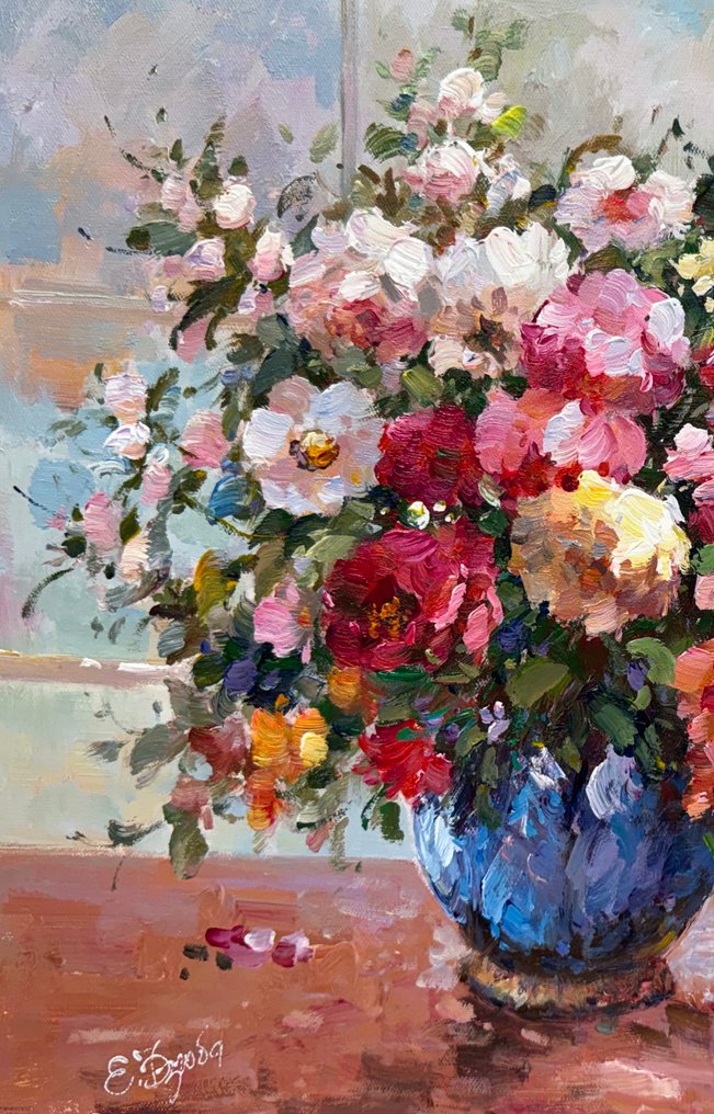 Ekaterina Dzuba (1982) - Fleurs de mon Jardin - Bouquet Impressionniste #1.0
