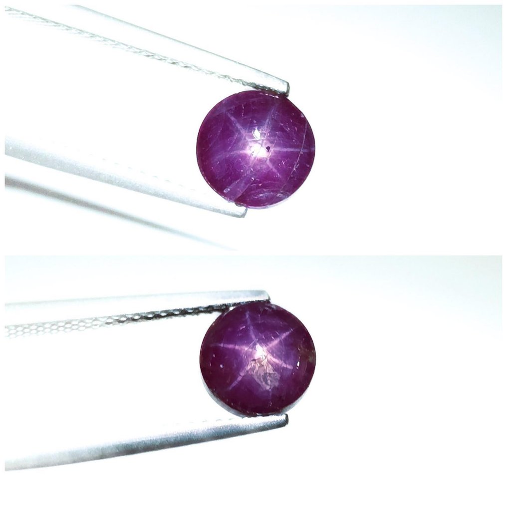 χωρίς τιμή ασφαλείας - 2 pcs Ρουμπίνι αστέρι - 6.38 ct - International Gemological Institute (IGI) #1.0