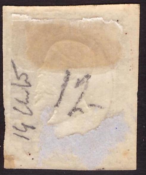 Antiguos Estados de Italia - Cerdeña 1858 - 10 cm de terra d'ombra - Sassone  14 #1.0