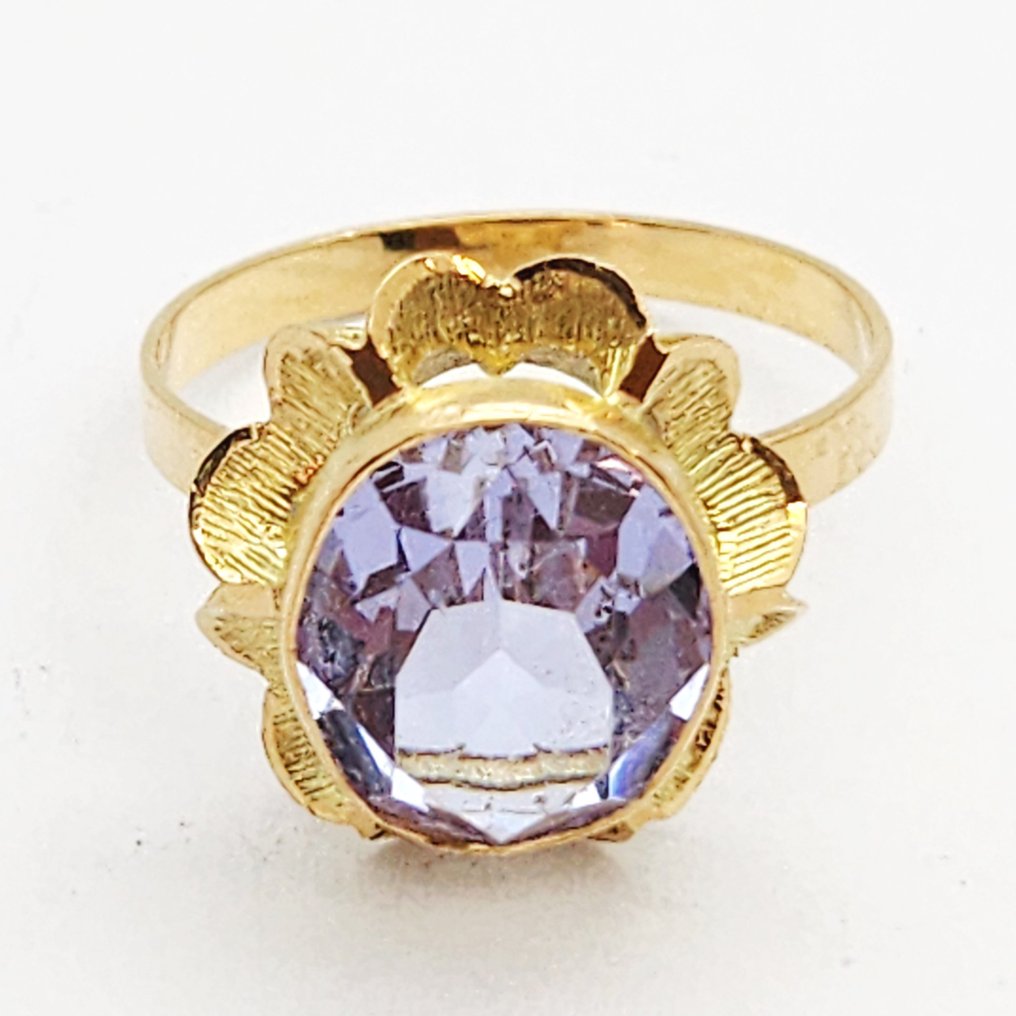 戒指 - 18 克拉 黃金 -  3.00ct. tw. 紫水晶 #1.0