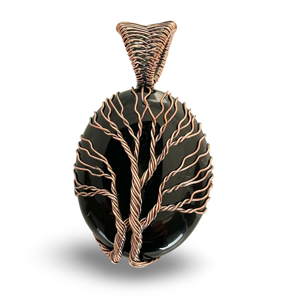 黑玛瑙 - 生命之树 - 5.8厘米 - 墜飾 #2.1