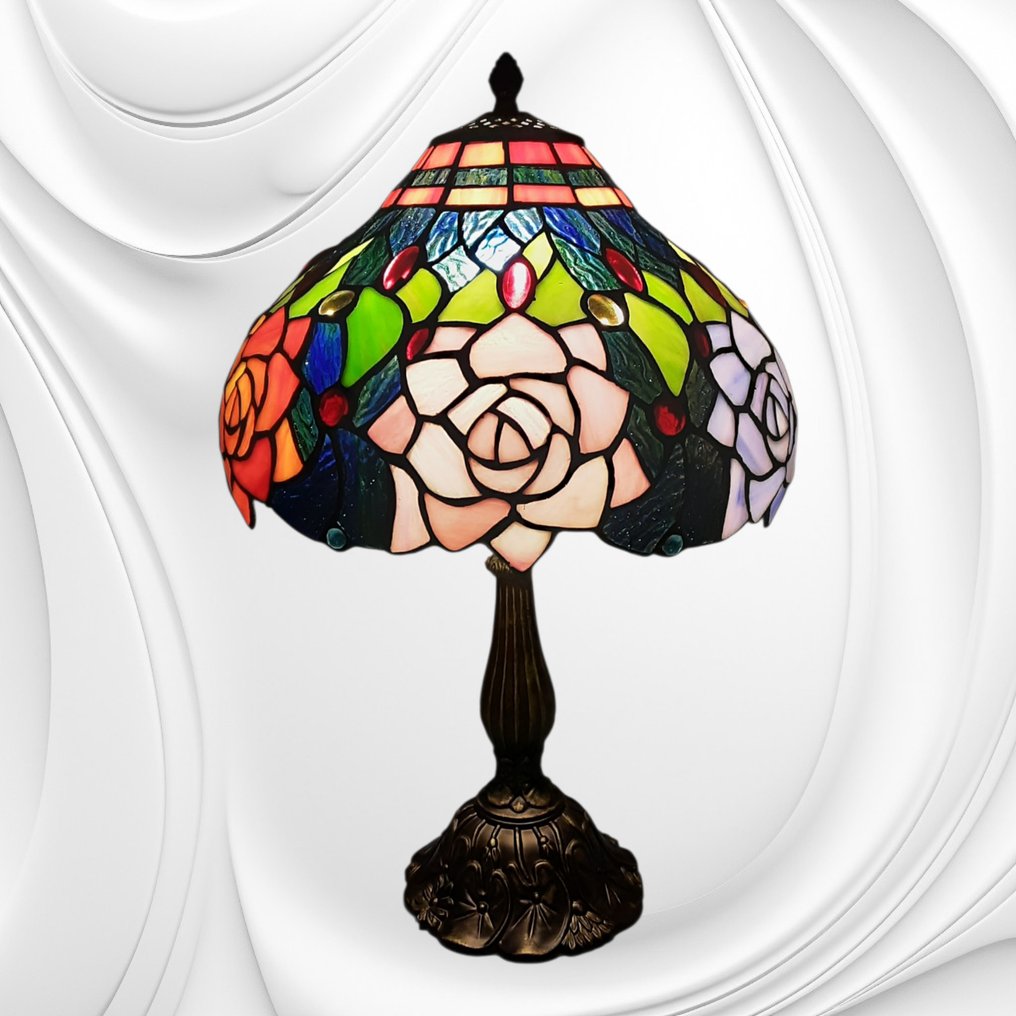 Tiffany Estilo - Lampada da tavolo - Florali - Cristallo #1.0