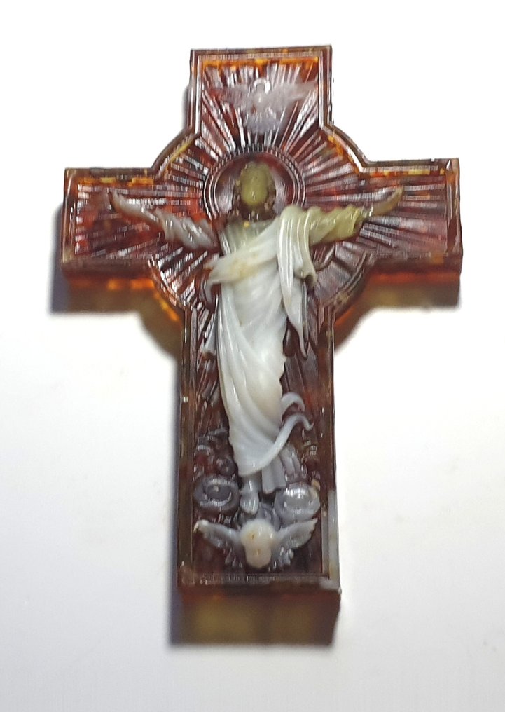  十字架 - 铸造的波罗的海琥珀树脂 - 2020+ - 装饰十字架  #1.0