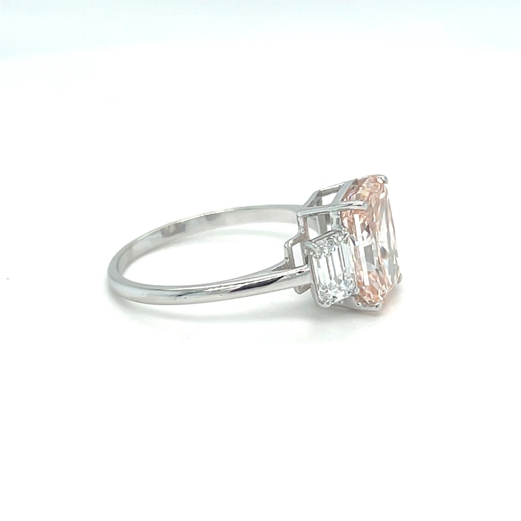 Ring - 14 kt. White gold Diamond (Fancy coloured lab-grown diamond) - Diamond #2.1