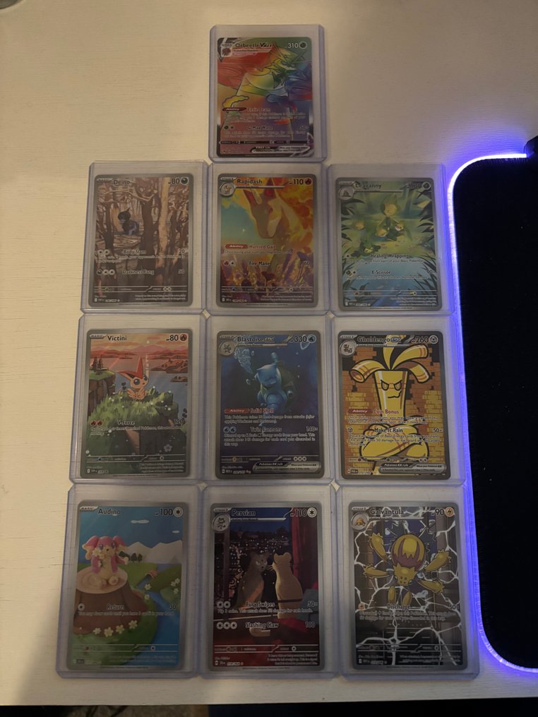 Pokémon - 8 Card - Blastoise, Persian, Rapidash 压膜, 完整艺术 - Black & White #1.0