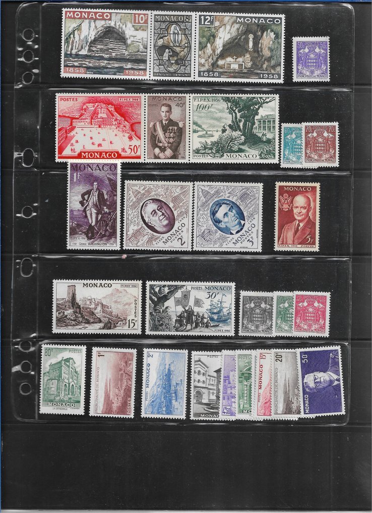 摩納哥  - 精彩的摩纳哥系列彩票，Aerea 55/58，橡胶完好无损。 #4.3