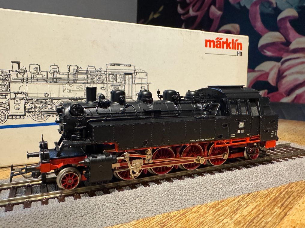 Märklin H0 - 3096 - Όχημα μεταφοράς ατμομηχανής (1) - BR86 128 - DB #1.0