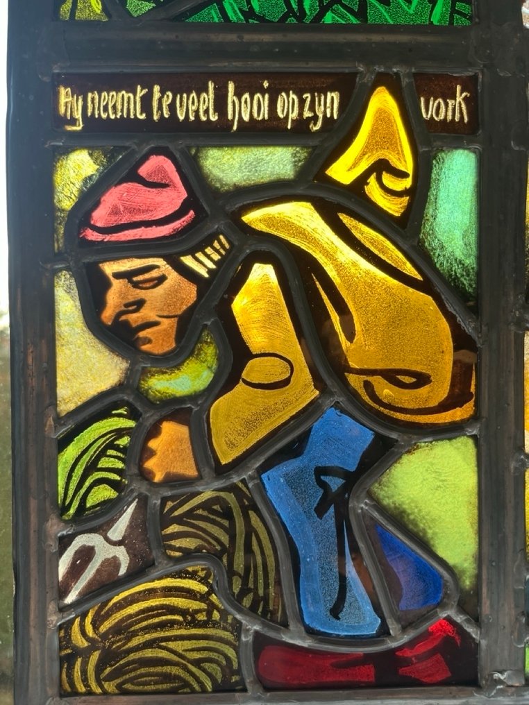  Παράθυρο βιτρό - Frans Van Immerseel - 1960-1970 - 4 ολλανδικές παροιμίες  #2.1