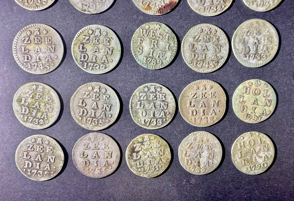 荷兰. 2 Stuiver Lot of 26 coins  (没有保留价) #3.2