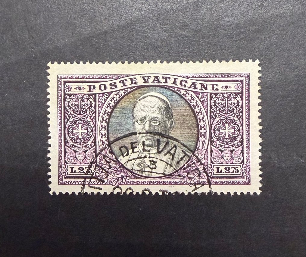 梵蒂岡城  - 第9号系列的质量优良，属于前几名。由A. Diena签名，价格为L. 2,75。 - Sassone #2.1