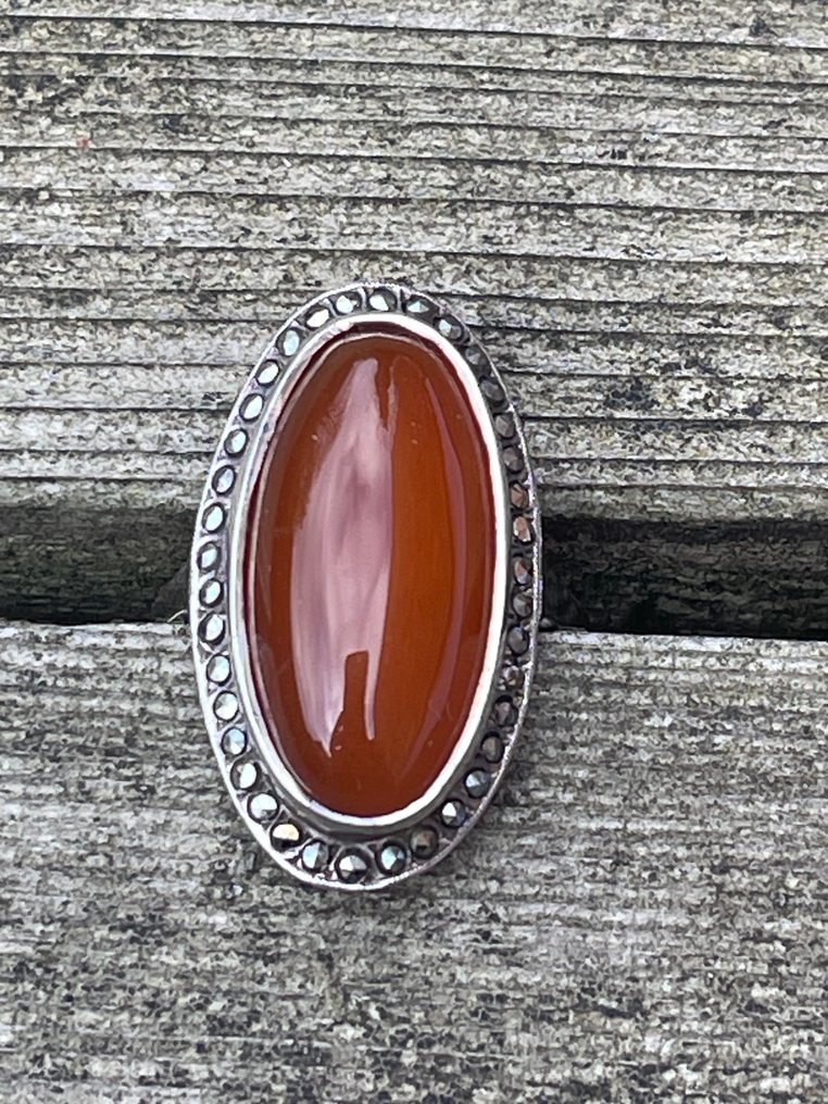 沒有保留價 - 戒指 銀 -  2.00ct. tw. 紅玉髓 #2.1