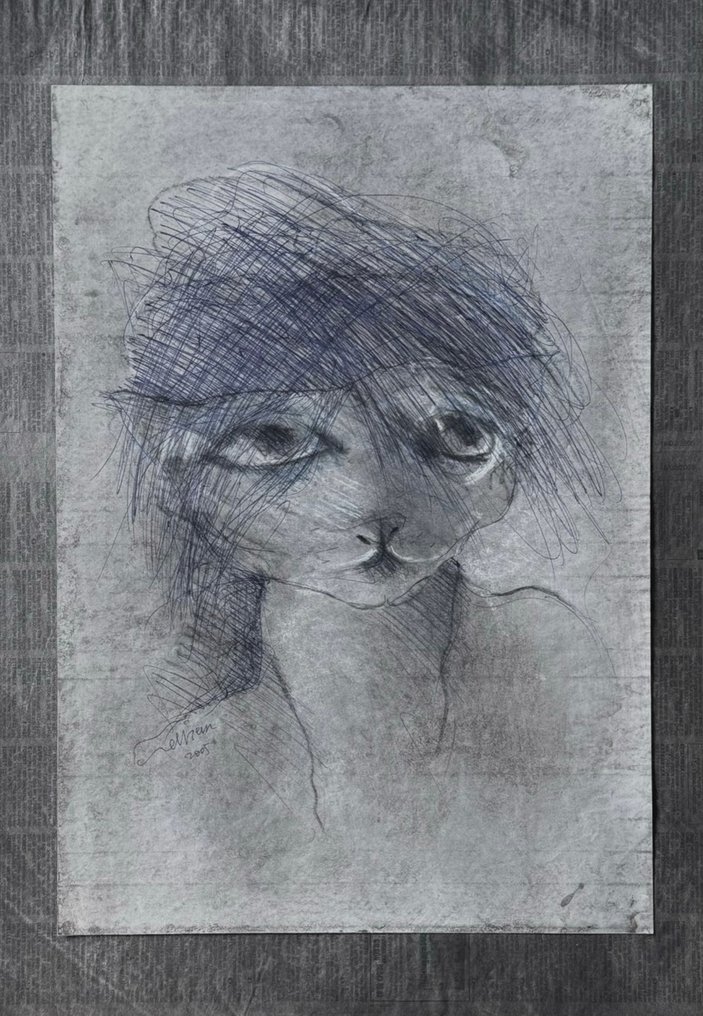 Robert Detheux (1932-2010) - Chat sur fond de silence - 2005 #1.0