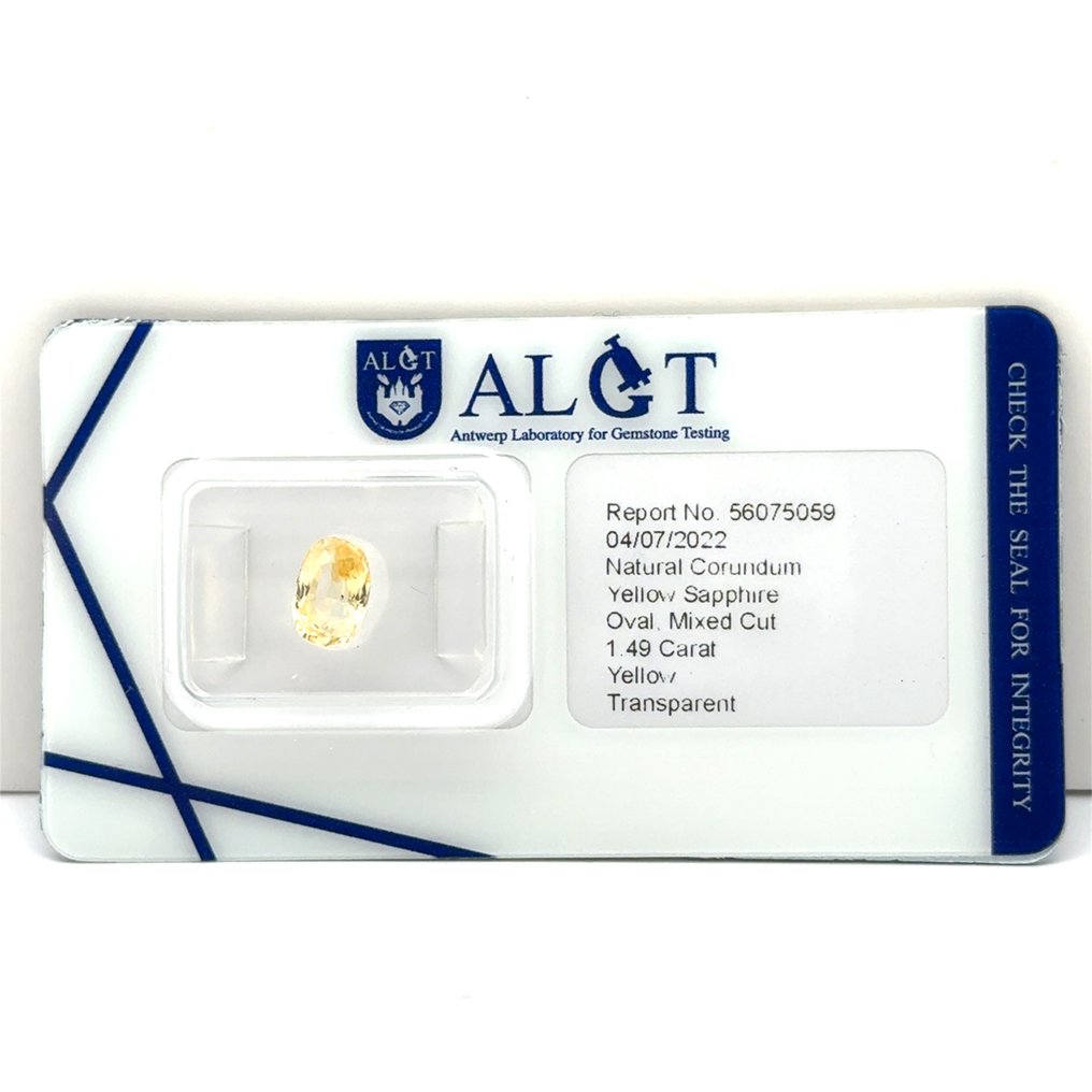 χωρίς τιμή ασφαλείας Κίτρινο Ζαφείρι  - 1.49 ct - Antwerp Laboratory for Gemstone Testing (ALGT) #4.3