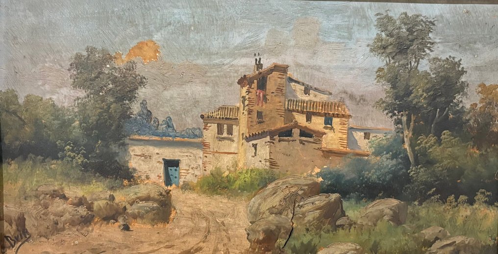 Émile Brin (1863-1950) - Paisaje de pueblo #1.0