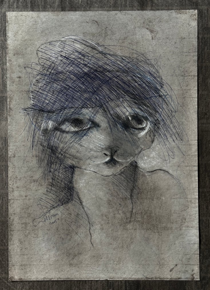 Robert Detheux (1932-2010) - Chat sur fond de silence - 2005 #1.0