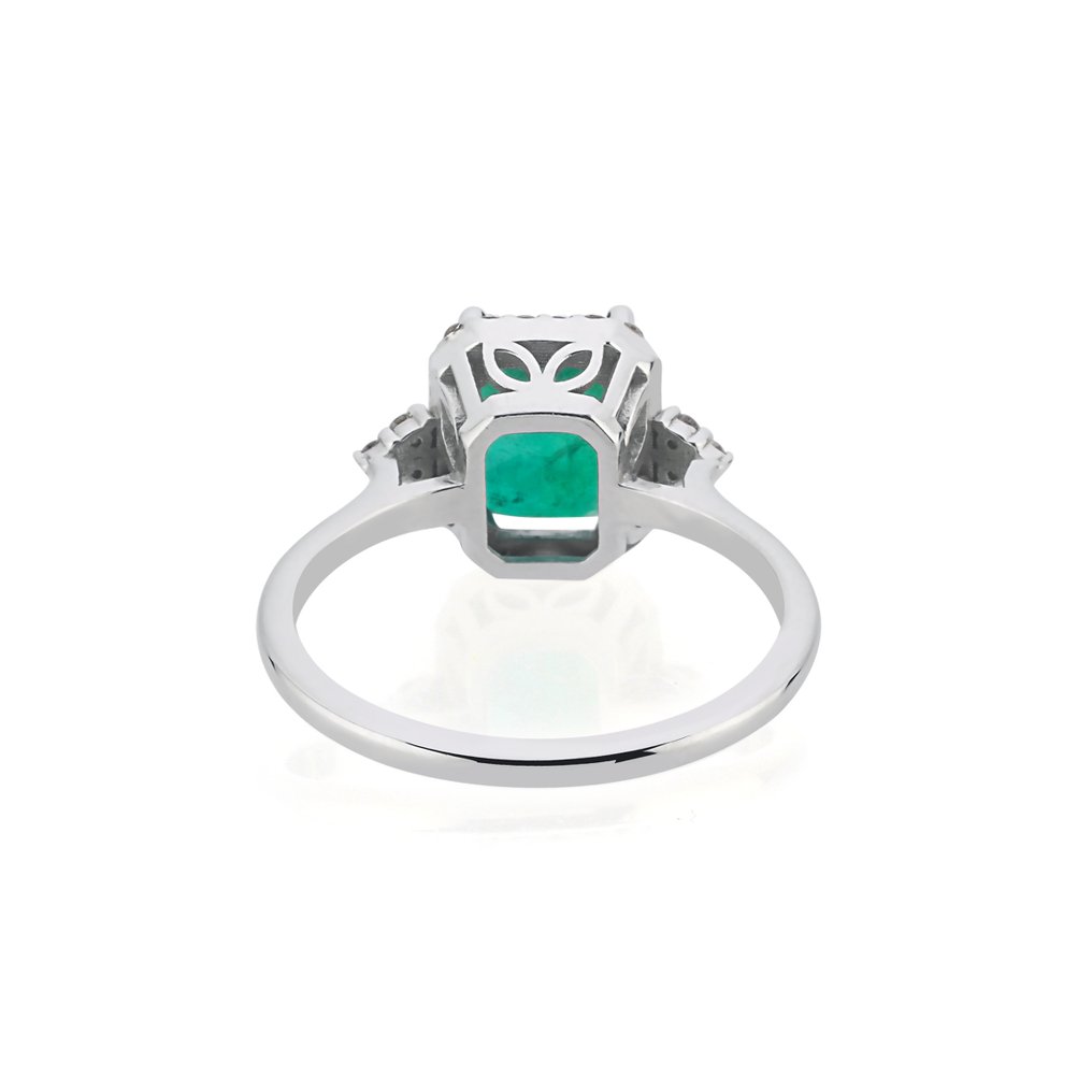 χωρίς τιμή ασφαλείας - Δαχτυλίδι - 14 καράτια Λευκός χρυσός -  2.09ct. tw. Βηρύλλος - Διαμάντι - Πιστοποιημένο από IGI #4.3